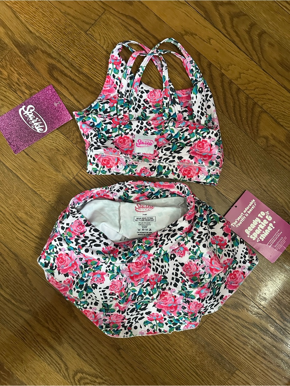 NWT Sparkle Plum sweetie pie bra top & ruffle skort girls size 7/8 - Picture 4 of 8